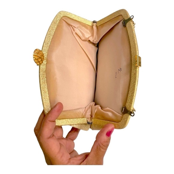 Vintage HL USA Gold Clutch Handbag - Picture 5 of 9